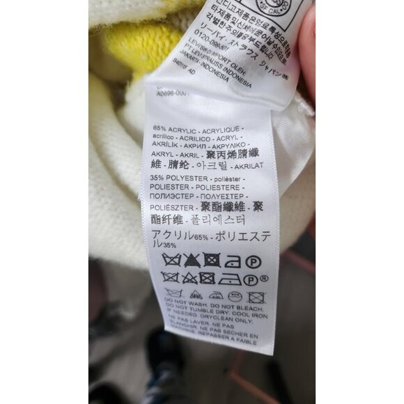 Levi's Vega Argyle Cardigan Sweater Collared Button Up Knit Preppy Academia - Picture 6 of 6